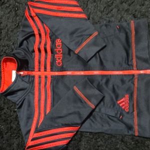 Toddler Adidas Red and Black Track Jacket